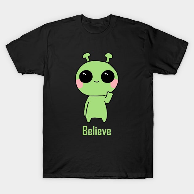 Alien - Believe Dark T-Shirt by karutees